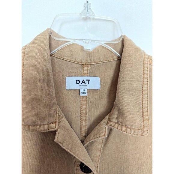 Oat New York Women's Utility Jumpsuit Cropped Leg Romper Size Small Tan - Picture 4 of 13